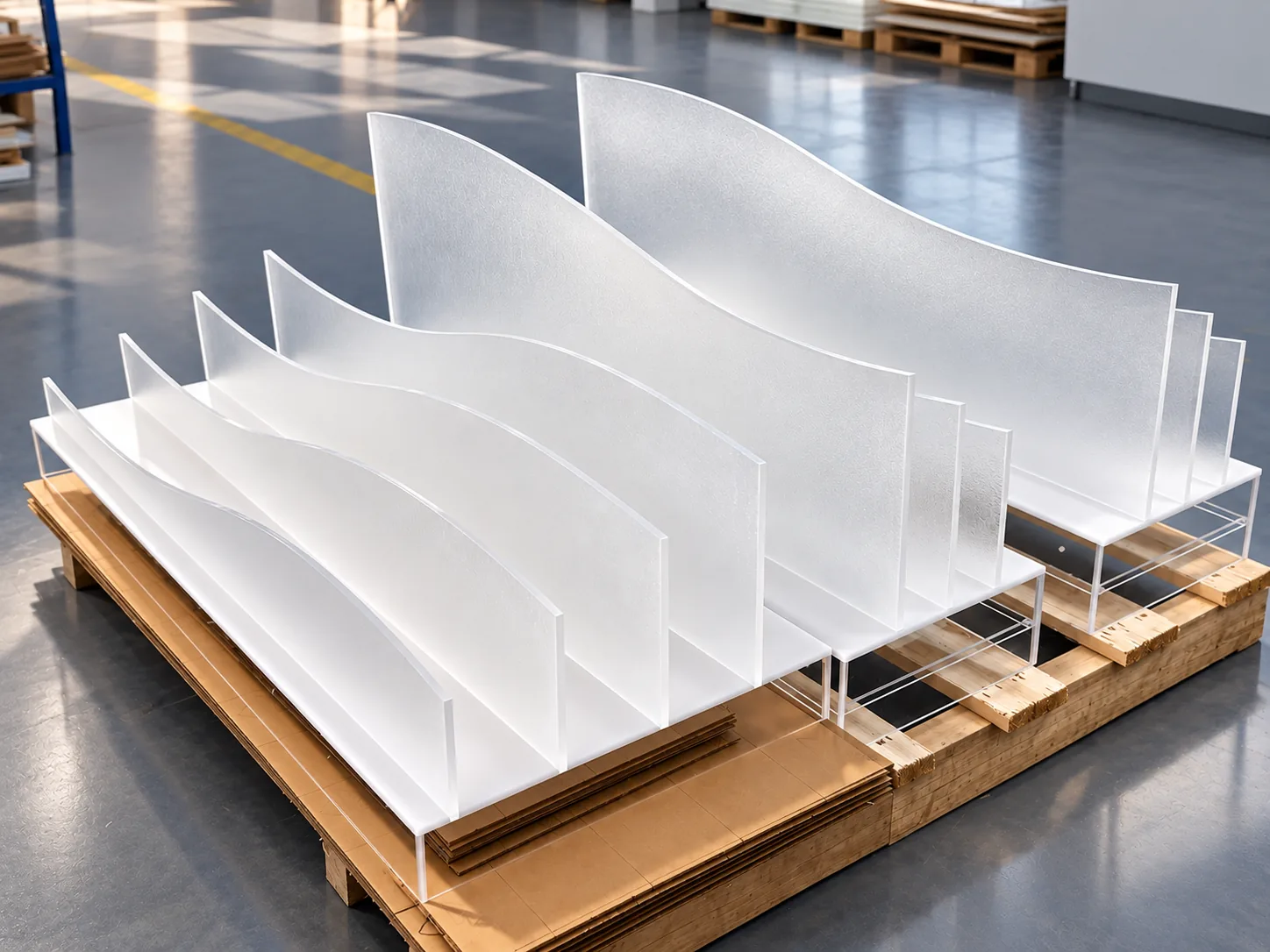 Custom formed acrylic components manufactured for commercial display projects